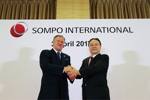 photo:SOMPO INTERNATIONALS presidents shaking hands